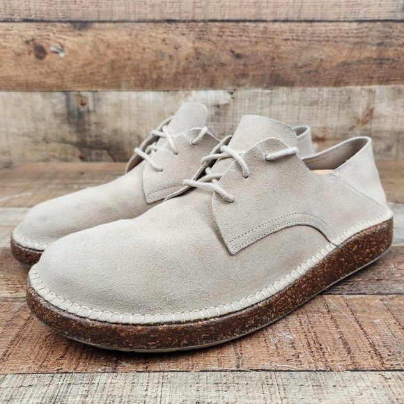 Birkenstock Gary Sand Men Sz 12 EU 45 Ginger Suede Leather Oxford Derbys Cork - Picture 3 of 9